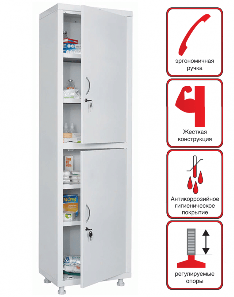 Медицинский шкаф HILFE МД 1 1657/SS купить в Москве