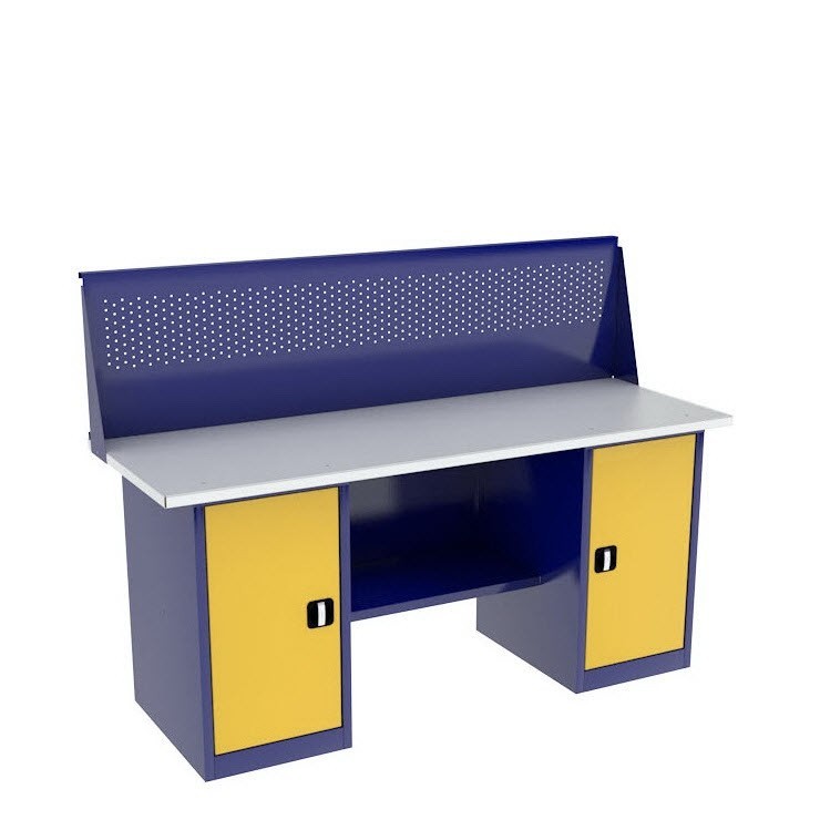 Верстак двухтумбовый ВП-5/1,6 с экраном купить в Москве Верстак двухтумбовый ВП-5/1,6 с экраном купить в Москве