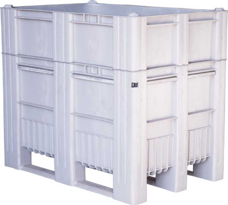 BoxPallet 1200х800х1035 сплошной, на полозьях серый купить в Москве