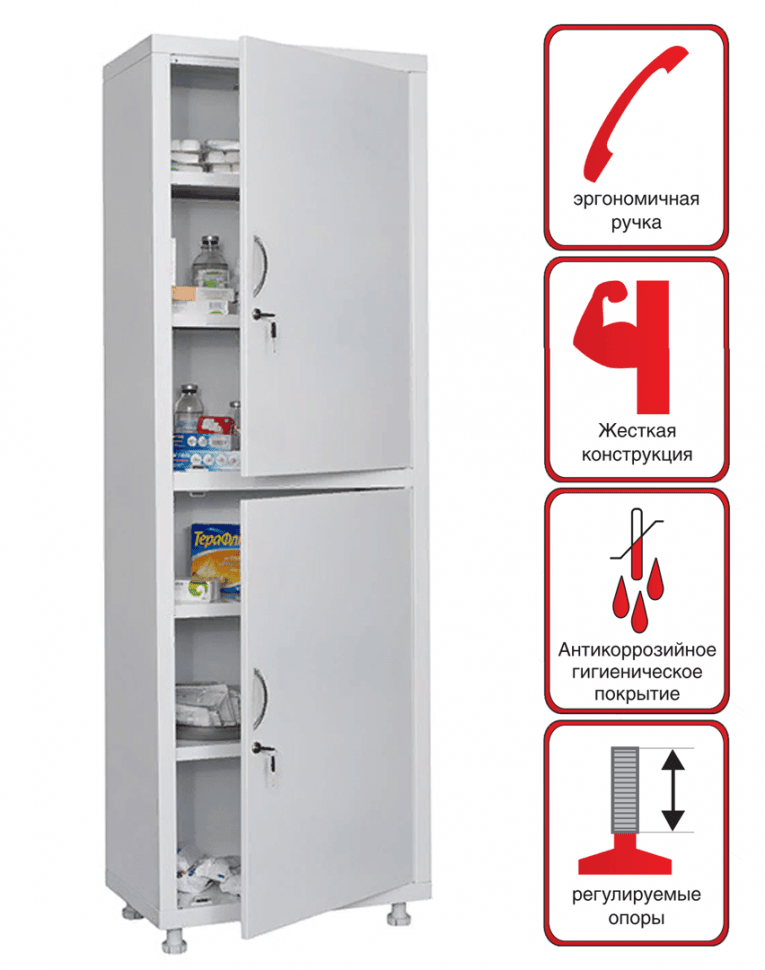 Медицинский шкаф HILFE МД 1 1760/SS купить в Москве