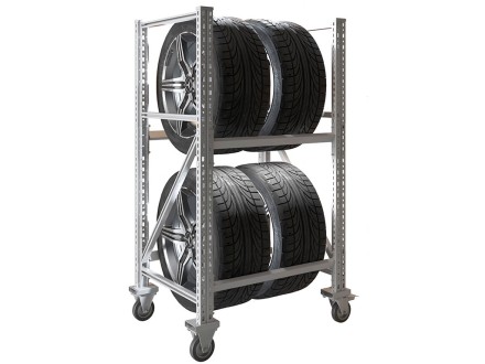 Стеллаж MS PRO 1350/781X606 передвижной для хранения до 4 шин купить в Москве