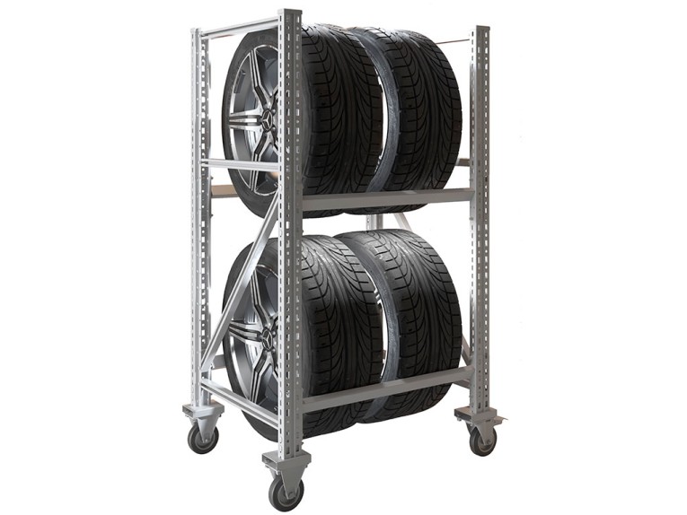 Стеллаж MS PRO 1350/781X606 передвижной для хранения до 4 шин купить в Москве