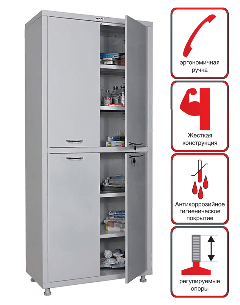 Медицинский шкаф Hilfe МД 2 1780/SS купить в Москве