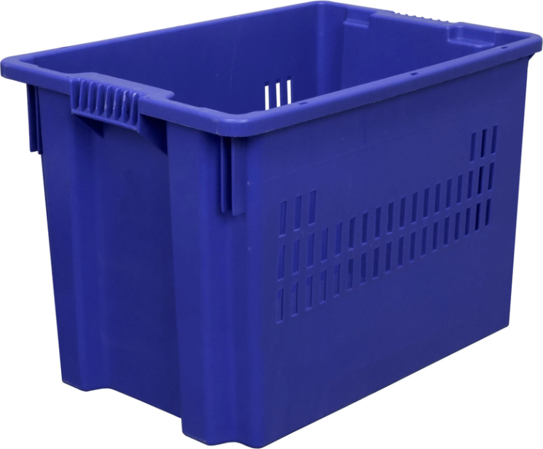 Ящик 600х400х400 дно сплошное, стенки перфорированные синий купить в Москве Ящик 600х400х400 дно сплошное, стенки перфорированные синий купить в Москве