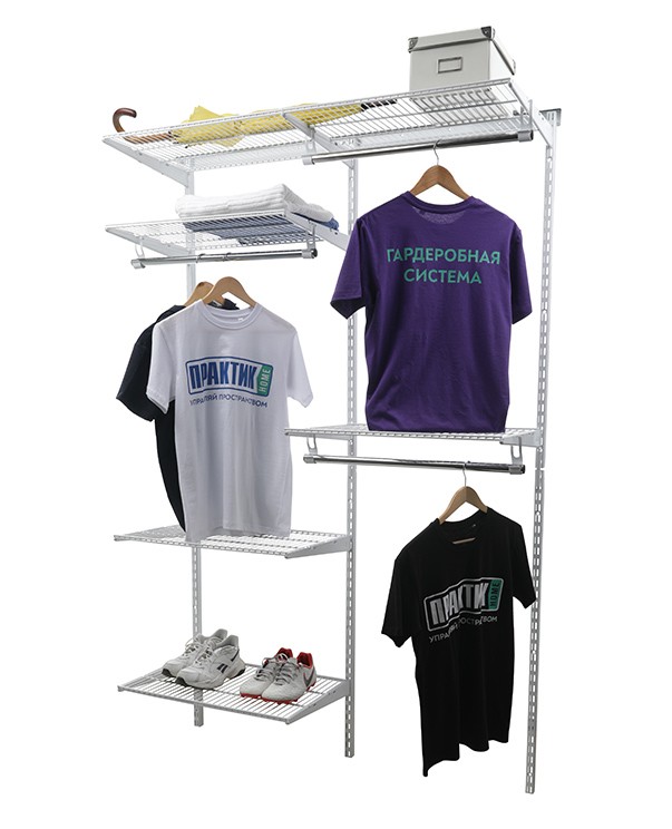 Гардеробная система Практик Home Optima G120 белая купить в Москве