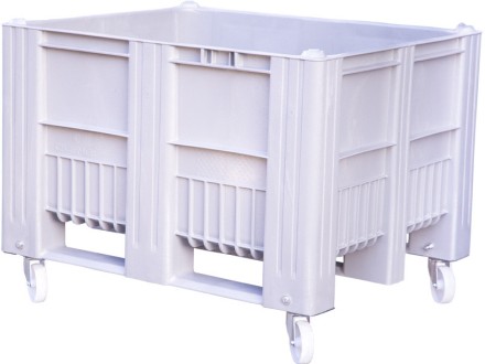 BoxPallet 1200x1000x900 мм сплошной на колесах серый купить в Москве