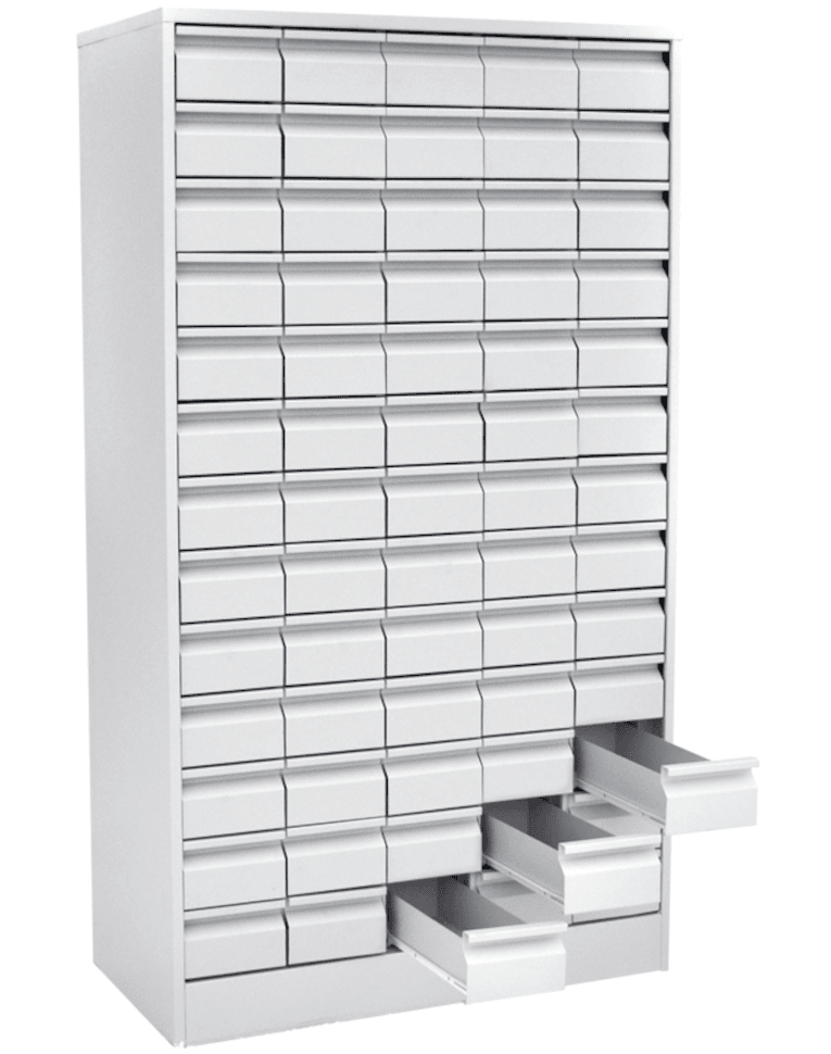 Шкаф картотечный для библиотечных карточек (65 ящиков) купить в Москве