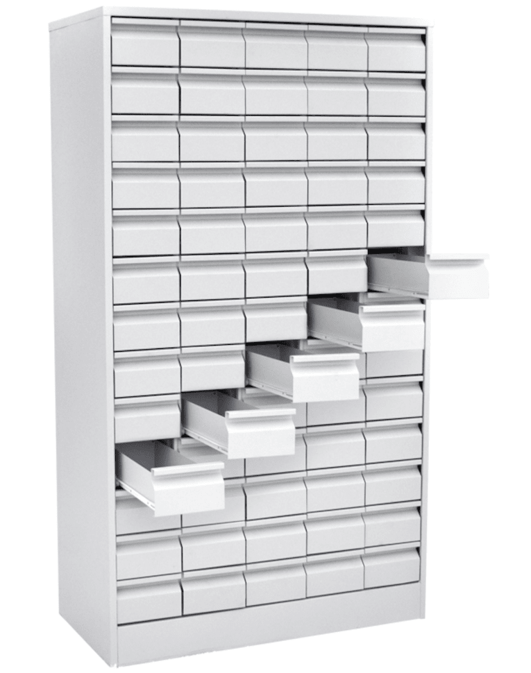 Шкаф картотечный для библиотечных карточек (65 ящиков) купить в Москве