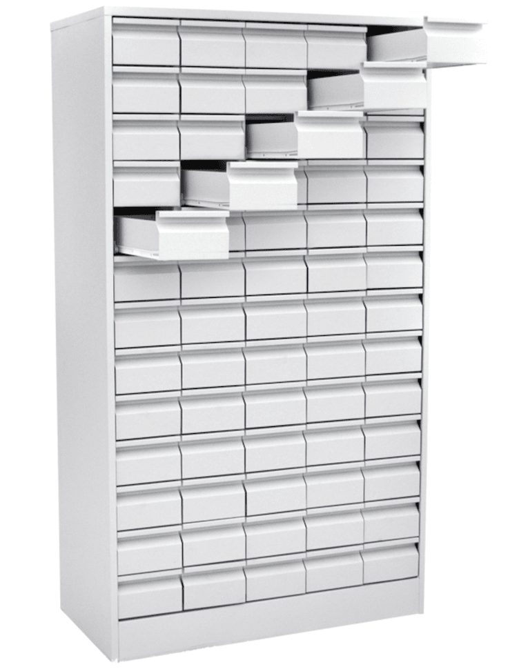 Шкаф картотечный для библиотечных карточек (65 ящиков) купить в Москве