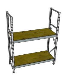 Стеллаж грузовой СГР 2000x1500x800 2 полки (фанера)
