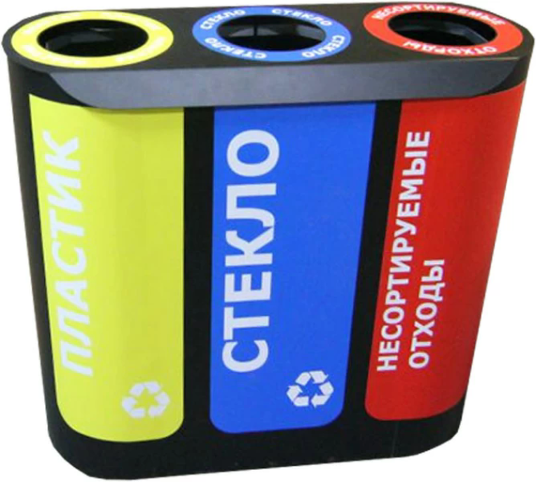 Урна для раздельного сбора мусора Альтернатива-3 с наклейками купить в Москве Урна для раздельного сбора мусора Альтернатива-3 с наклейками купить в Москве