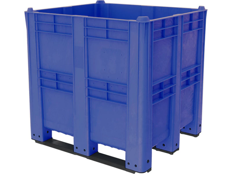 BoxPallet 1300х1150х1250 сплошной, на 3 полозьях синий купить в Москве BoxPallet 1300х1150х1250 сплошной, на 3 полозьях синий купить в Москве