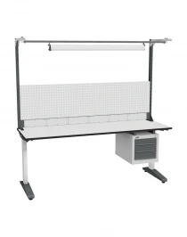 Стол монтажный ДиКом СР-200-01, ESD Thermopal, нерегулируемый, экран Э5, с подвесной тумбой, со светильником