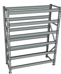 Стеллаж грузовой СГР 2500x1800x1000 6 полок (без настила)