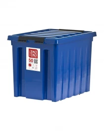 Контейнер Rox Box Original 50 (500х390х390 мм с крышкой и клипсами, на роликах, прозрачный)