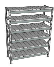 Стеллаж грузовой СГР 2500x1500x600 6 полок (металл)