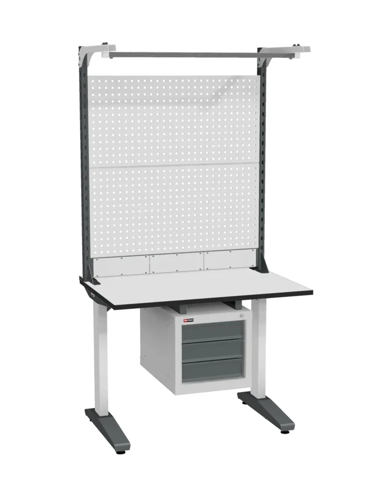 Стол монтажный ДиКом СР-100-01, ESD Thermopal, нерегулируемый, экран Э3, с подвесной тумбой купить в Москве