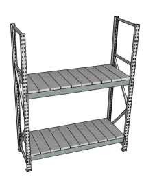 Стеллаж грузовой СГР 2500x1800x600 2 полки (металл)