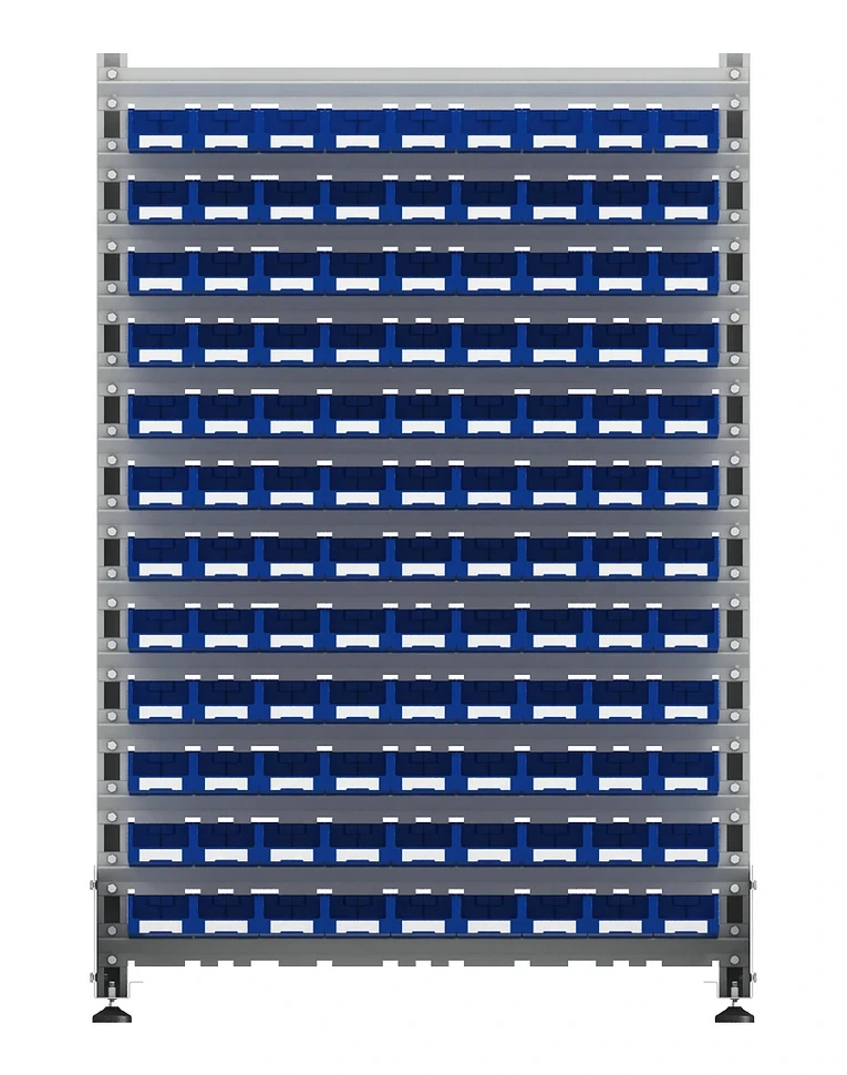 Стеллаж для пластиковых лотков SORTEX двухсторонний 1500x1000x800.01 купить в Москве