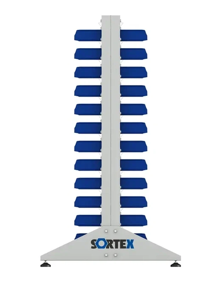 Стеллаж для пластиковых лотков SORTEX двухсторонний 1500x1000x800.01 купить в Москве