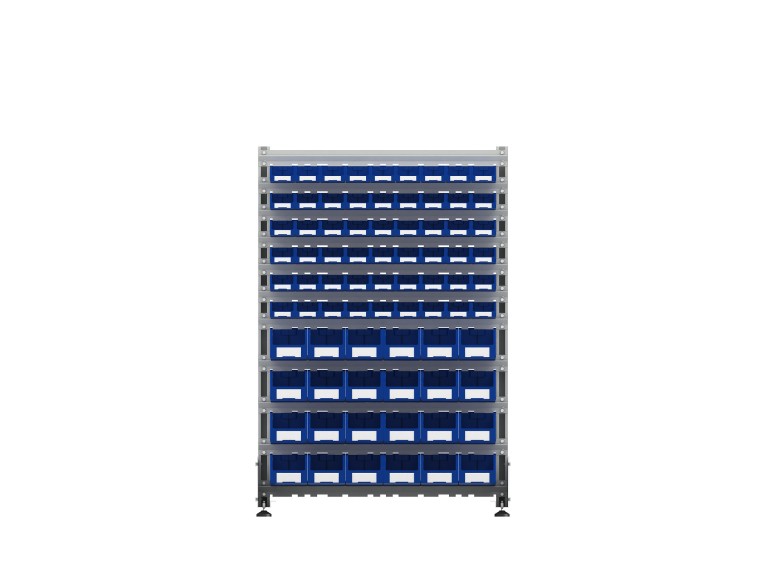 Стеллаж для пластиковых лотков SORTEX двухсторонний 1500x1000x800.04 купить в Москве Стеллаж для пластиковых лотков SORTEX двухсторонний 1500x1000x800.04 купить в Москве