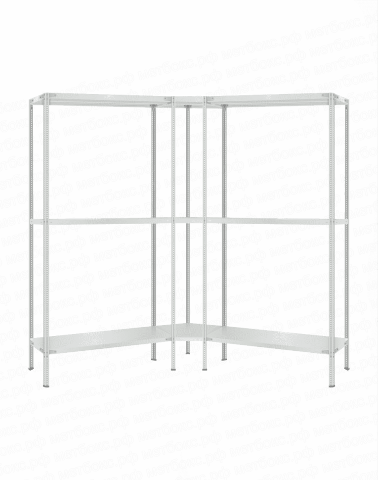 Стеллаж угловой 2000х1800х1800 (3 яруса глубиной 600мм) купить в Москве