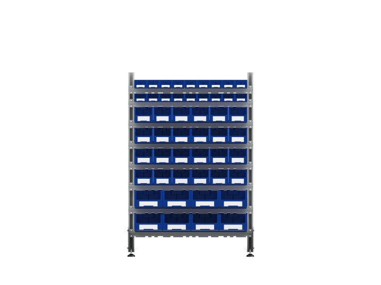 Стеллаж для пластиковых лотков SORTEX двухсторонний 1500x1000x800.06 купить в Москве Стеллаж для пластиковых лотков SORTEX двухсторонний 1500x1000x800.06 купить в Москве