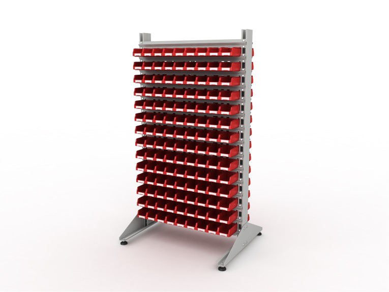 Стеллаж для пластиковых лотков SORTEX двухсторонний 1800x1000x800.01 купить в Москве Стеллаж для пластиковых лотков SORTEX двухсторонний 1800x1000x800.01 купить в Москве