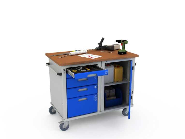Верстак мобильный двухтумбовый WOKER PRO 2501.1200 купить в Москве