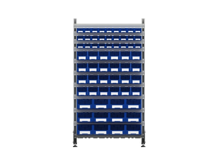 Стеллаж для пластиковых лотков SORTEX двухсторонний 1800x1000x800.05 купить в Москве Стеллаж для пластиковых лотков SORTEX двухсторонний 1800x1000x800.05 купить в Москве