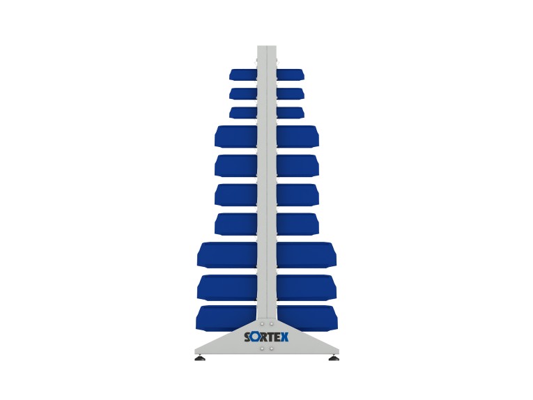 Стеллаж для пластиковых лотков SORTEX двухсторонний 1800x1000x800.05 купить в Москве Стеллаж для пластиковых лотков SORTEX двухсторонний 1800x1000x800.05 купить в Москве