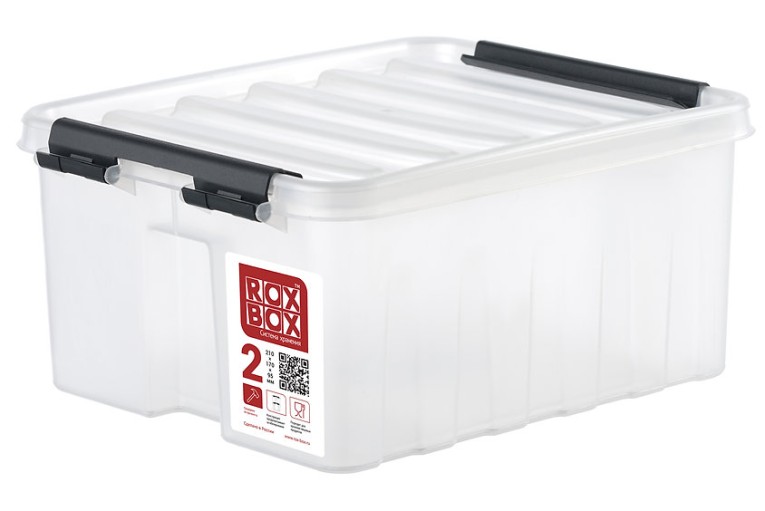 Контейнер Rox Box Original 2 (210х170х95 мм с крышкой и клипсами прозрачный) купить в Москве