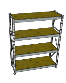 Стеллаж грузовой СГР 2000x1200x600 4 полки (фанера)