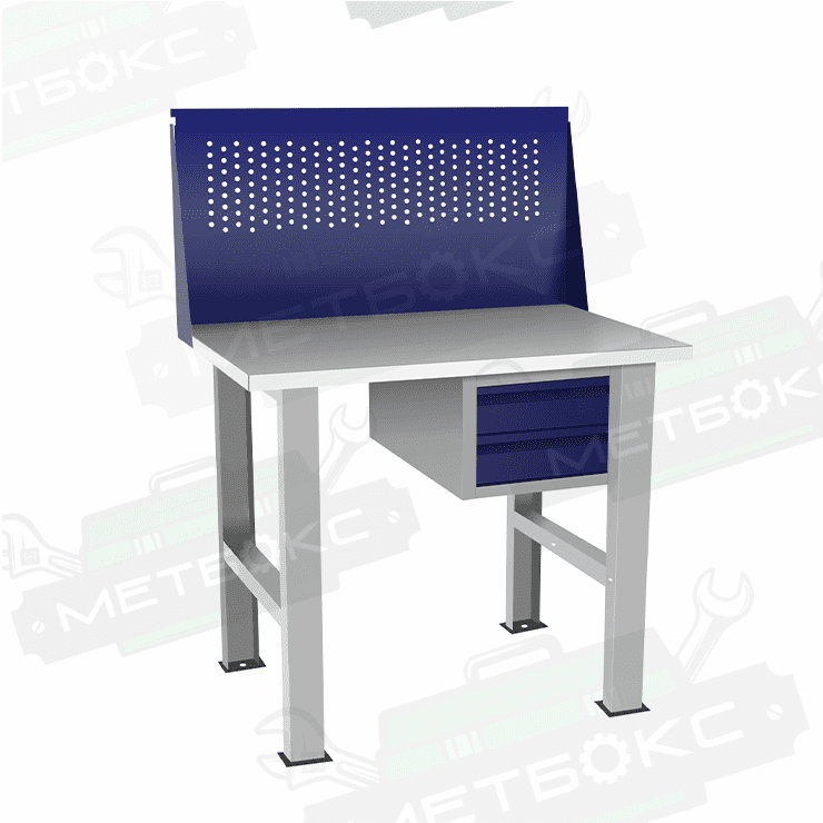 Верстак бестумбовый с подвесным ящиком ВП-Э с экраном купить в Москве