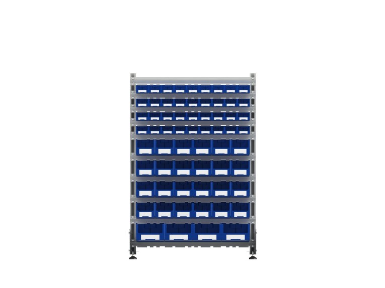 Стеллаж для пластиковых лотков SORTEX односторонний 1500x1000x450.05 купить в Москве Стеллаж для пластиковых лотков SORTEX односторонний 1500x1000x450.05 купить в Москве