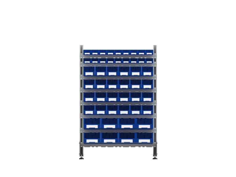 Стеллаж для пластиковых лотков SORTEX односторонний 1500x1000x450.06 купить в Москве Стеллаж для пластиковых лотков SORTEX односторонний 1500x1000x450.06 купить в Москве