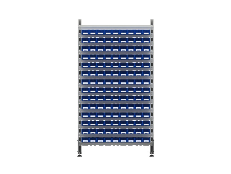 Стеллаж для пластиковых лотков SORTEX односторонний 1800x1000x450.01 купить в Москве Стеллаж для пластиковых лотков SORTEX односторонний 1800x1000x450.01 купить в Москве