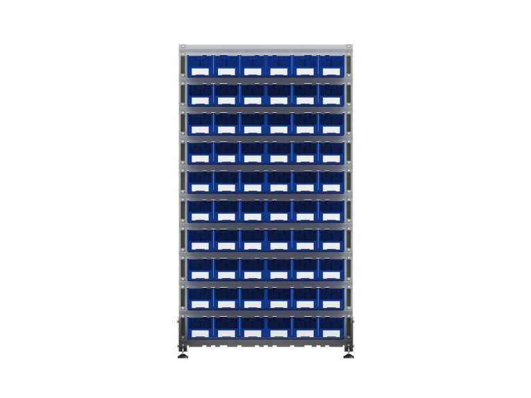 Стеллаж для пластиковых лотков SORTEX односторонний 1800x1000x450.02 купить в Москве Стеллаж для пластиковых лотков SORTEX односторонний 1800x1000x450.02 купить в Москве