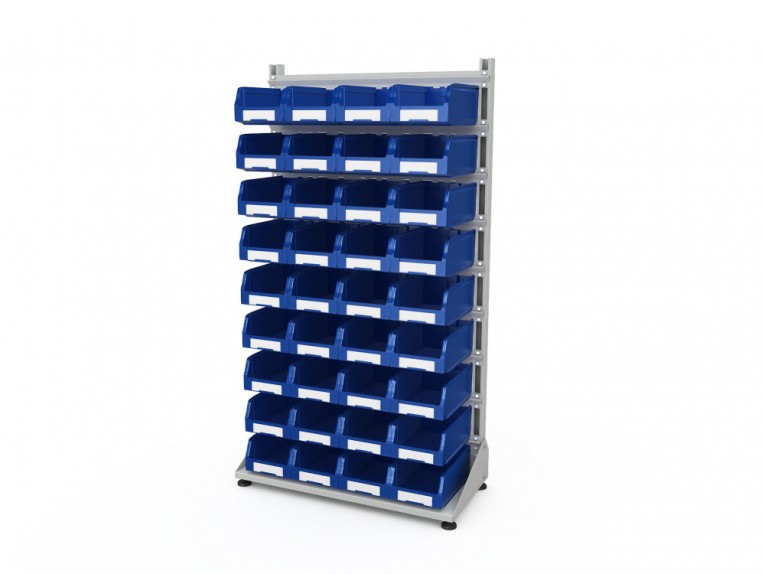 Стеллаж для пластиковых лотков SORTEX односторонний 1800x1000x450.03 купить в Москве Стеллаж для пластиковых лотков SORTEX односторонний 1800x1000x450.03 купить в Москве