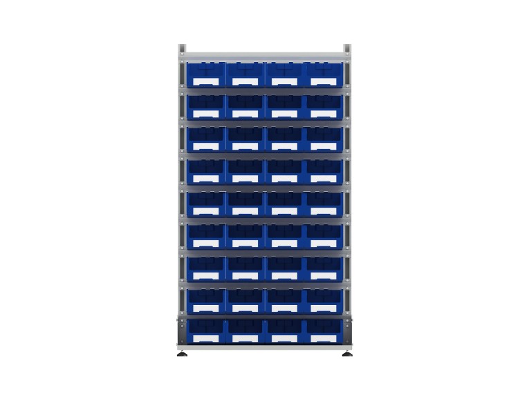 Стеллаж для пластиковых лотков SORTEX односторонний 1800x1000x450.03 купить в Москве Стеллаж для пластиковых лотков SORTEX односторонний 1800x1000x450.03 купить в Москве