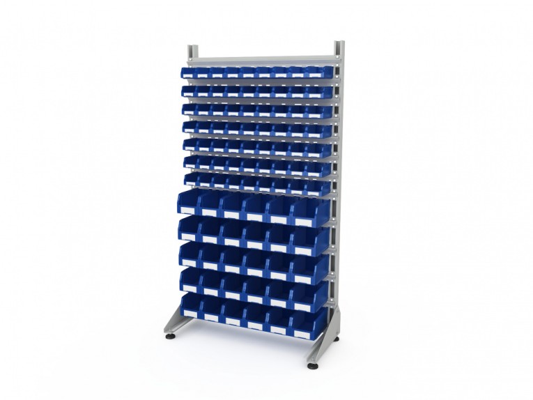 Стеллаж для пластиковых лотков SORTEX односторонний 1800x1000x450.04 купить в Москве Стеллаж для пластиковых лотков SORTEX односторонний 1800x1000x450.04 купить в Москве