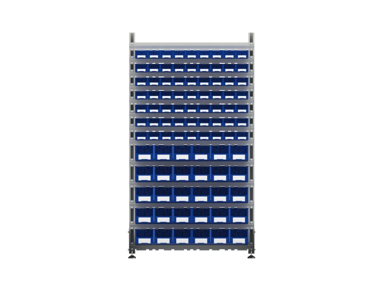 Стеллаж для пластиковых лотков SORTEX односторонний 1800x1000x450.04 купить в Москве Стеллаж для пластиковых лотков SORTEX односторонний 1800x1000x450.04 купить в Москве