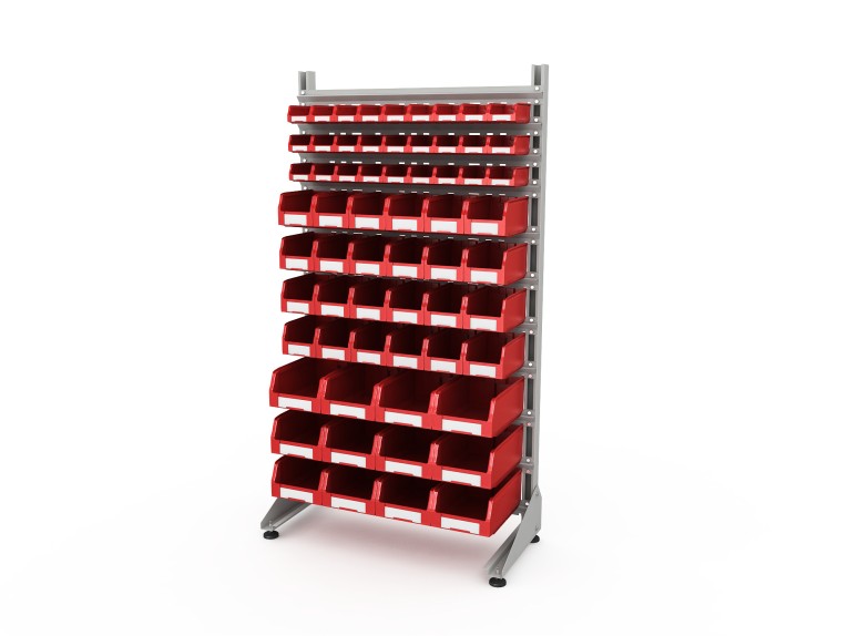 Стеллаж для пластиковых лотков SORTEX односторонний 1800x1000x450.05 купить в Москве Стеллаж для пластиковых лотков SORTEX односторонний 1800x1000x450.05 купить в Москве