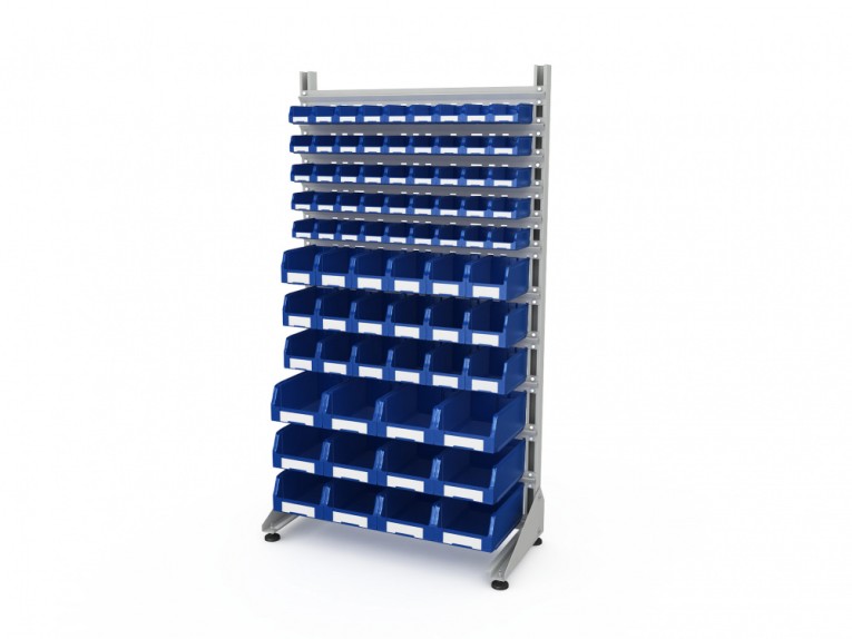 Стеллаж для пластиковых лотков SORTEX односторонний 1800x1000x450.06 купить в Москве Стеллаж для пластиковых лотков SORTEX односторонний 1800x1000x450.06 купить в Москве