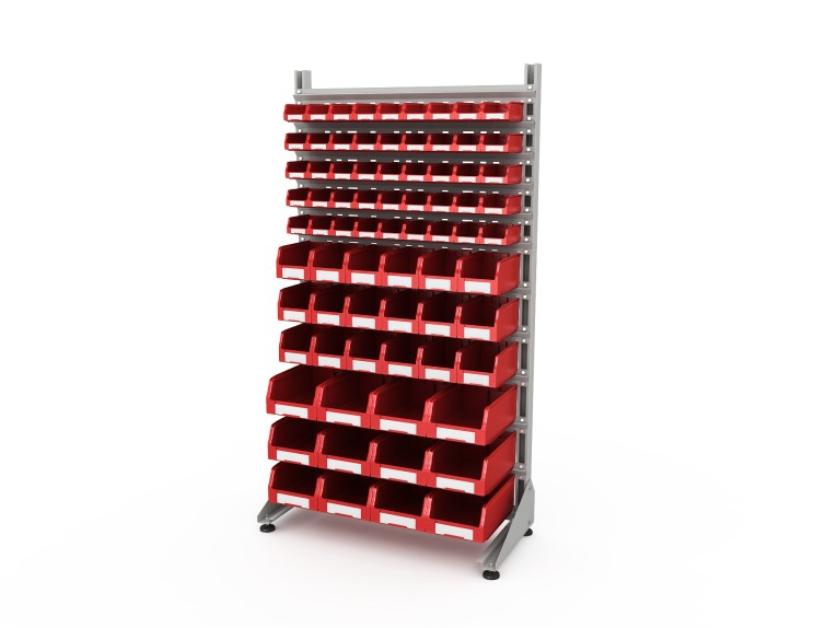 Стеллаж для пластиковых лотков SORTEX односторонний 1800x1000x450.06 купить в Москве Стеллаж для пластиковых лотков SORTEX односторонний 1800x1000x450.06 купить в Москве