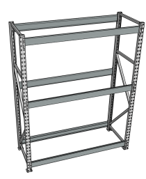 Стеллаж грузовой СГР 2000x2100x600 3 полки (без настила)