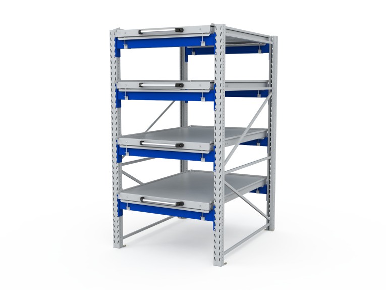Стеллаж с выкатными платформами S-HEAVY 1000/900 (4 яруса хранения) купить в Москве Стеллаж с выкатными платформами S-HEAVY 1000/900 (4 яруса хранения) купить в Москве