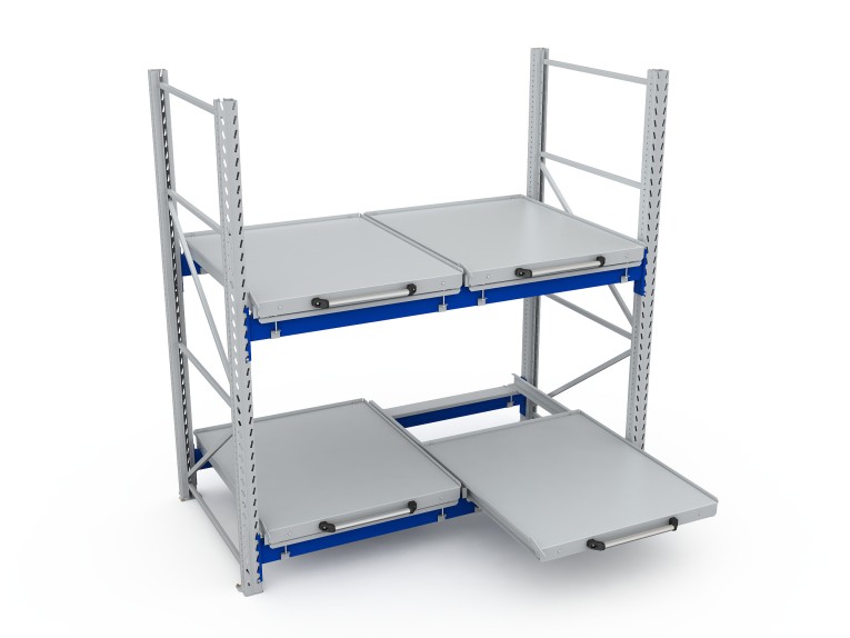 Стеллаж с выкатными платформами S-HEAVY 500 (2 яруса хранения) купить в Москве Стеллаж с выкатными платформами S-HEAVY 500 (2 яруса хранения) купить в Москве