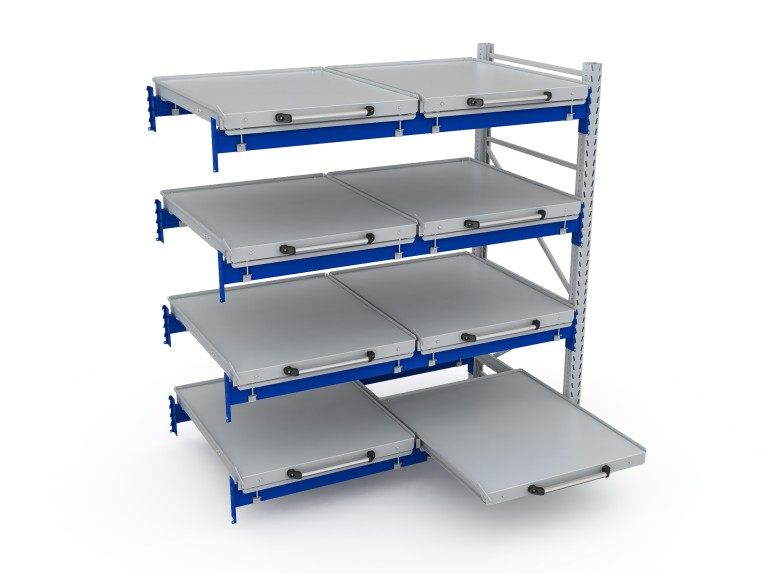 Стеллаж с выкатными платформами S-HEAVY 500 (4 яруса хранения) купить в Москве Стеллаж с выкатными платформами S-HEAVY 500 (4 яруса хранения) купить в Москве