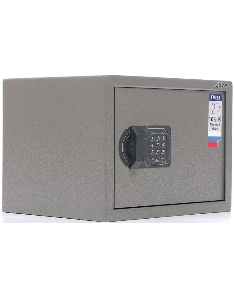 Офисный сейф Aiko TM-25 EL, закрытый вид слева Офисный сейф Aiko TM-25 EL, закрытый вид слева